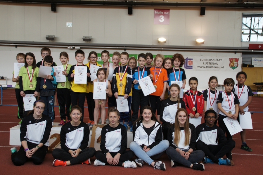 6. KIDS ATHLETICS Mannschaftswettbewerb in der Leichtathletikhalle in Dornbirn.