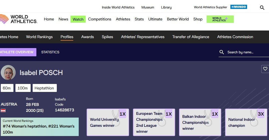 Isabel Posch vierte Balkan-Hallenmeisterin aus Österreich